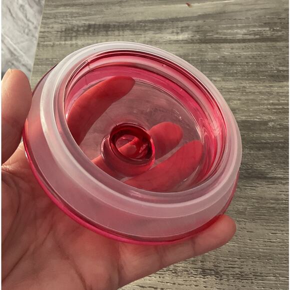 “Sweets” Candy Jar Clear with Fuchsia Pink Top - Picture 6 of 8